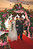 The happy couple enter the banquet hall.