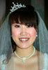 Chinese bride in wedding dress.