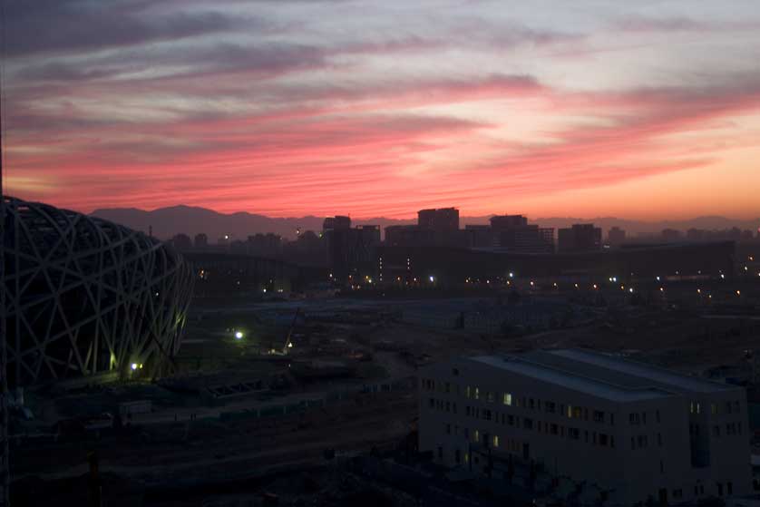 Sunset on the Olympic Construction Site, Beijing, China. Sunset on the Olympic Construction Site, Beijing, China.