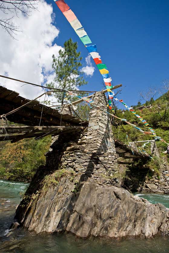 Bridge with Tibetan flags, Western Sichuan.