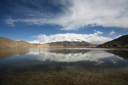 Clouds over Lake Karakul, Xinjiang, China.