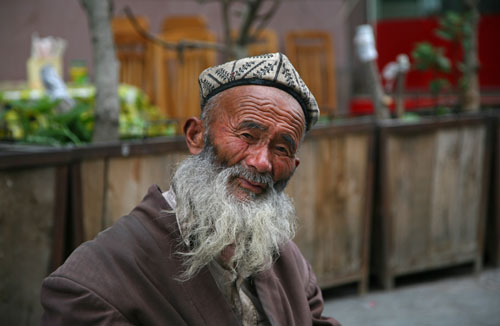 Xinjiang Man Xinjiang Man with beard, China.