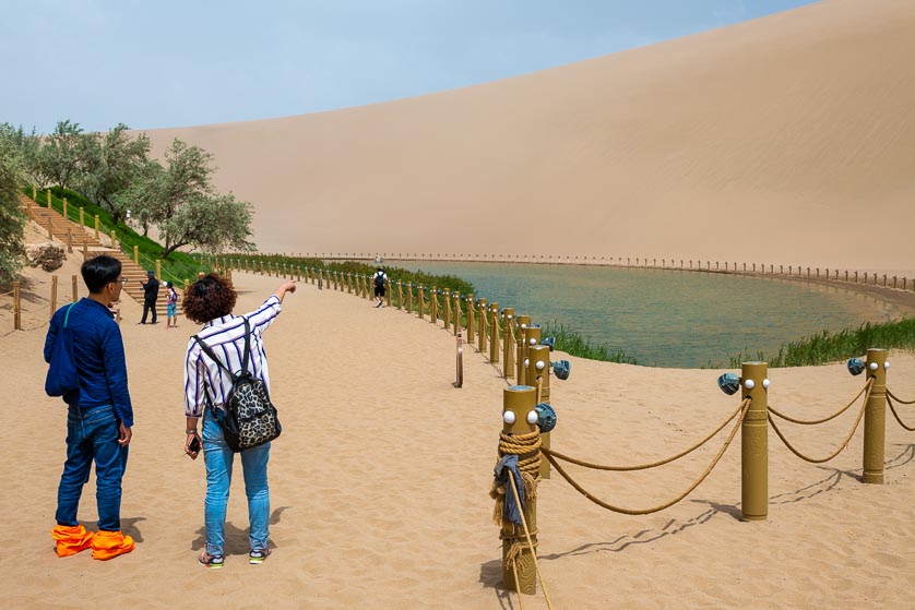 Crescent Spring, near the Echoing Dunes, Dunhuang, China.