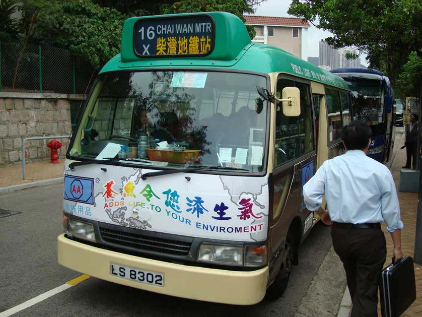 Light Bus 16 to Chai Wan MTR.
