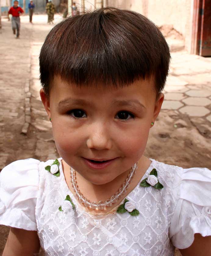 Little girl in Kashgar.