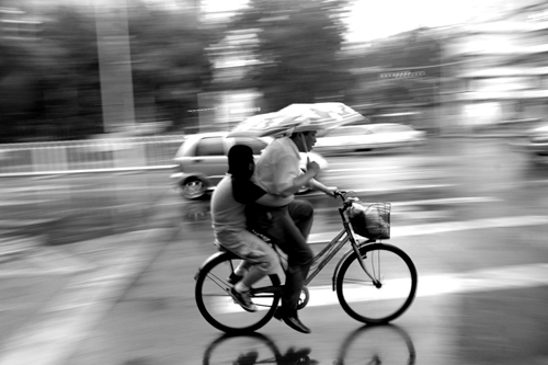 Cycling In The Rain.