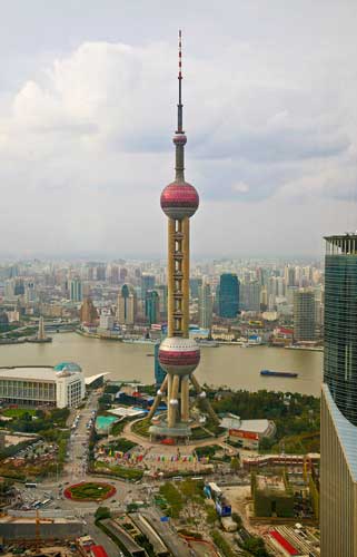 Oriental Pearl TV Tower, Pudong, Shanghai.