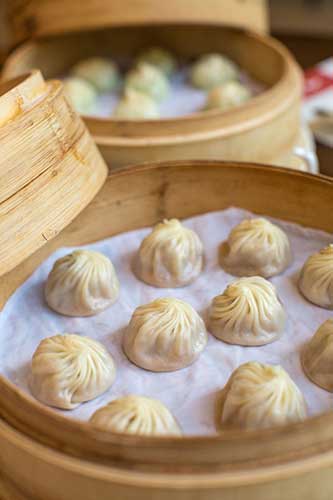 Xiaolongbao dumplings, Shanghai, China.