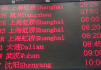 Tianjin Airport Notice Board.